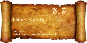 Wéber Patrik névjegykártya
